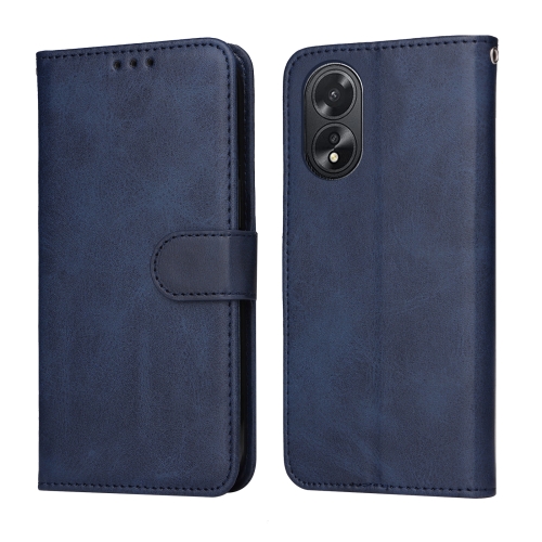 

For OPPO A38 4G / A18 4G Global Classic Calf Texture Flip Leather Phone Case(Blue)