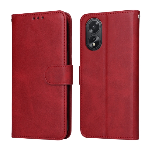

For OPPO A38 4G / A18 4G Global Classic Calf Texture Flip Leather Phone Case(Red)