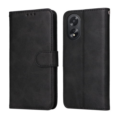 

For OPPO A38 4G / A18 4G Global Classic Calf Texture Flip Leather Phone Case(Black)