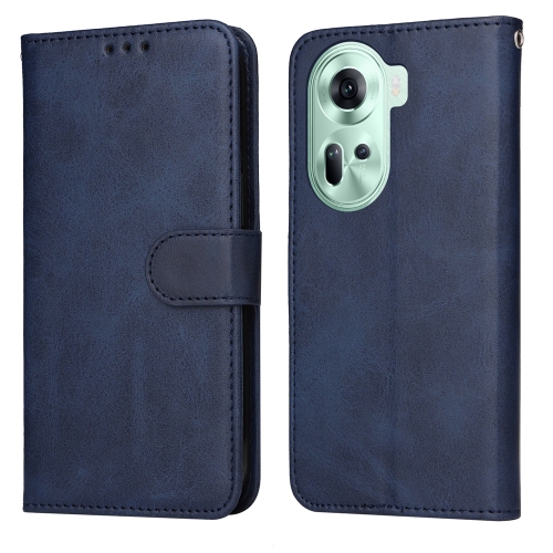 

For OPPO Reno11 5G Global Classic Calf Texture Flip Leather Phone Case(Blue)