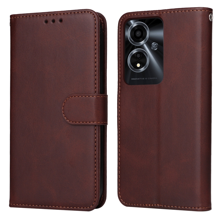 

For OPPO A59 5G / A2m Classic Calf Texture Flip Leather Phone Case(Brown)