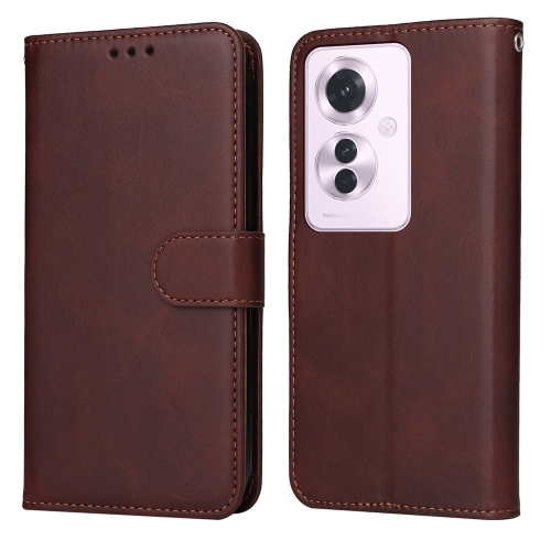 

For OPPO Reno11 F Global / F25 Pro Global Classic Calf Texture Flip Leather Phone Case(Brown)