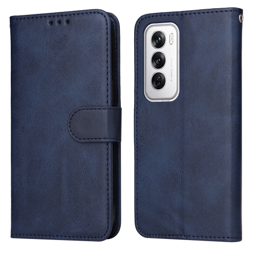

For OPPO Reno12 5G Global Classic Calf Texture Flip Leather Phone Case(Blue)