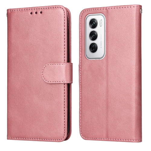 

For OPPO Reno12 5G Global Classic Calf Texture Flip Leather Phone Case(Rose Gold)