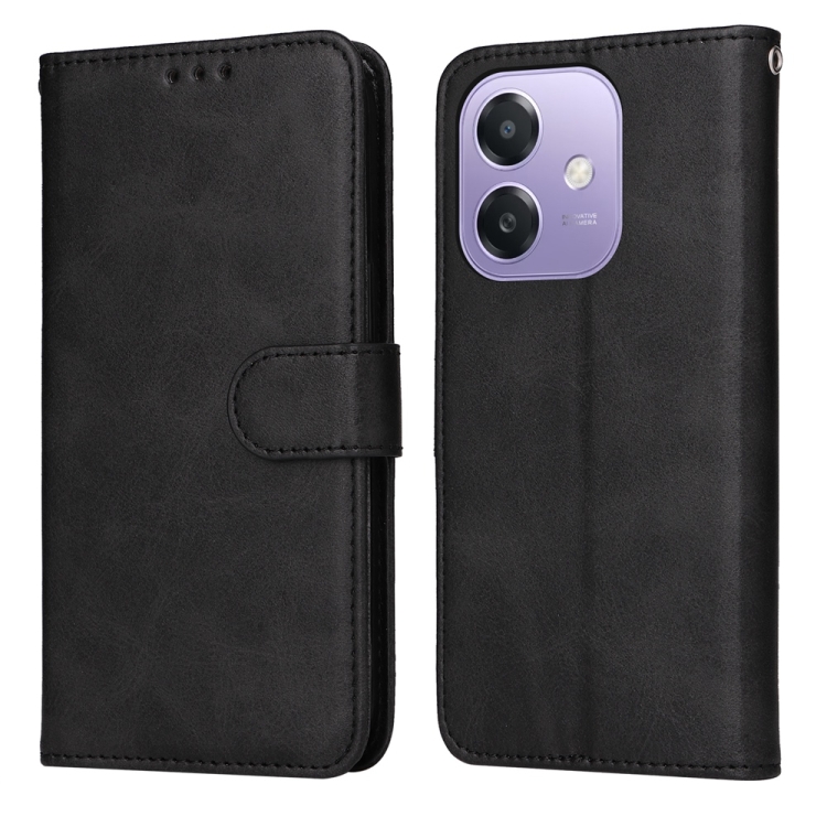 

For OPPO A5x 4G / 5G / A3x 4G / 5G India Classic Calf Texture Flip Leather Phone Case(Black)