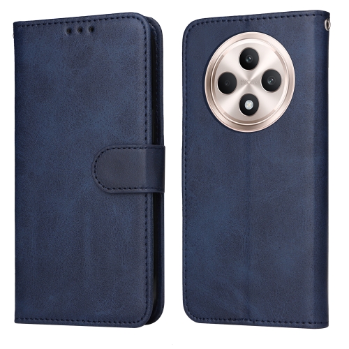 

For OPPO Reno12 F 4G Classic Calf Texture Flip Leather Phone Case(Blue)