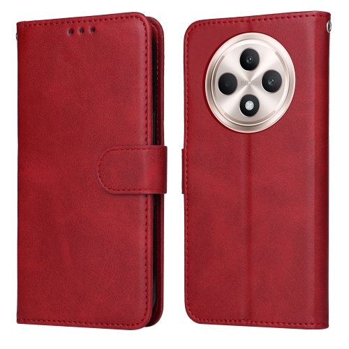 

For OPPO Reno12 F 4G Classic Calf Texture Flip Leather Phone Case(Red)