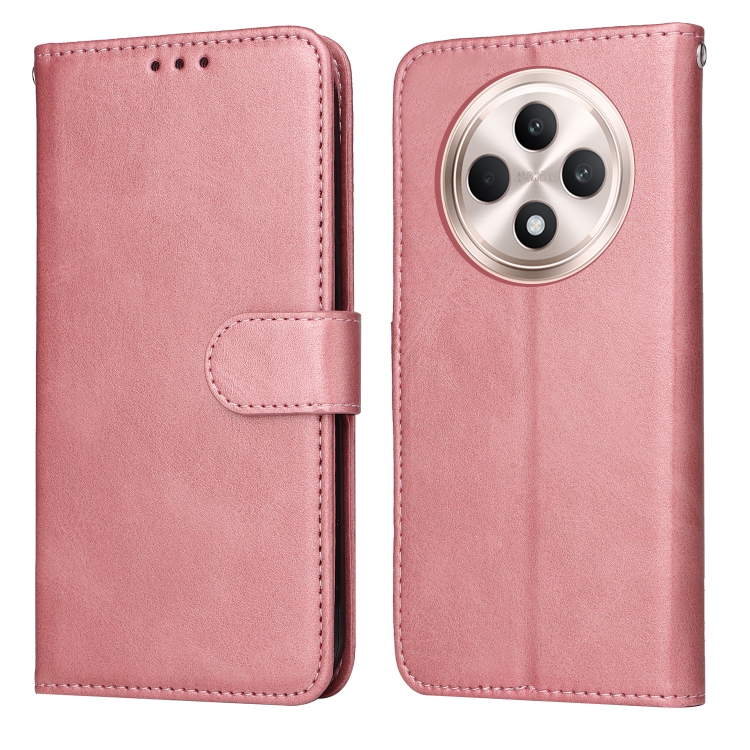 

For OPPO Reno12 F 4G Classic Calf Texture Flip Leather Phone Case(Rose Gold)