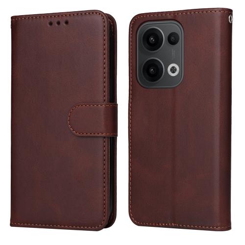 

For OPPO Reno13 Global Classic Calf Texture Flip Leather Phone Case(Brown)
