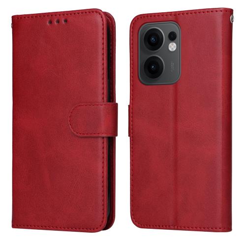 

For OPPO Reno13 F 4G / 5G Classic Calf Texture Flip Leather Phone Case(Red)