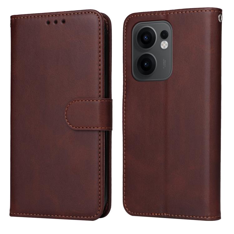 

For OPPO Reno13 F 4G / 5G Classic Calf Texture Flip Leather Phone Case(Brown)