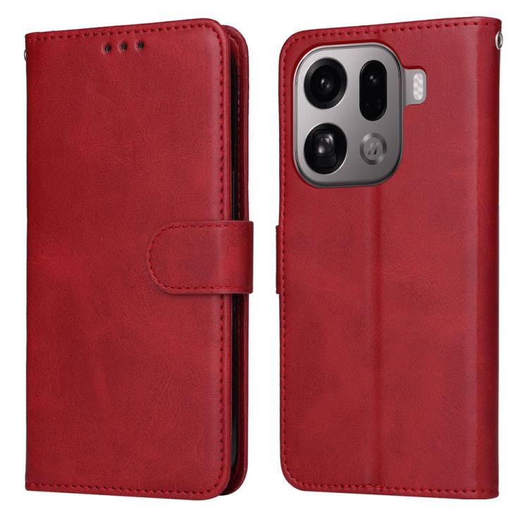 

For OPPO Find X9 Pro Classic Calf Texture Flip Leather Phone Case(Red)