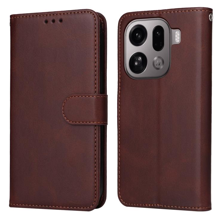 

For OPPO Find X9 Pro Classic Calf Texture Flip Leather Phone Case(Brown)