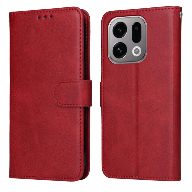 

For OPPO Find X9 Classic Calf Texture Flip Leather Phone Case(Red)