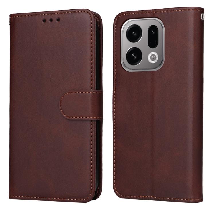 

For OPPO Find X9 Classic Calf Texture Flip Leather Phone Case(Brown)