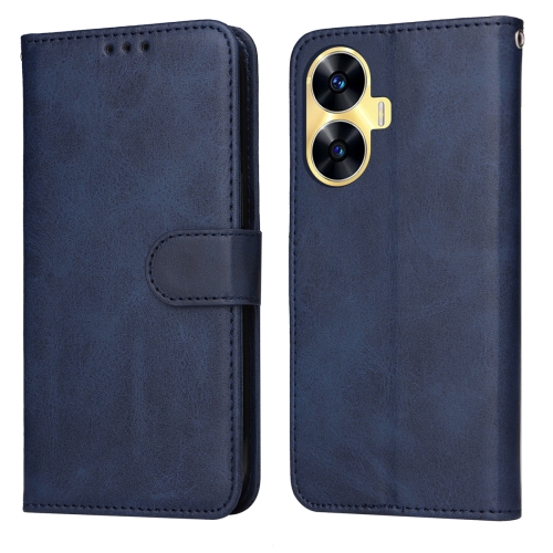 

For Realme C55 Classic Calf Texture Flip Leather Phone Case(Blue)