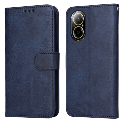 

For Realme C67 4G Global Classic Calf Texture Flip Leather Phone Case(Blue)