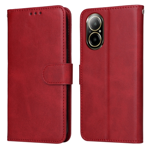 

For Realme C67 4G Global Classic Calf Texture Flip Leather Phone Case(Red)