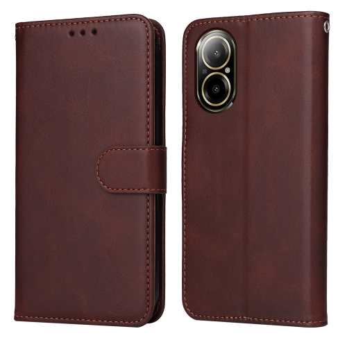 

For Realme C67 4G Global Classic Calf Texture Flip Leather Phone Case(Brown)