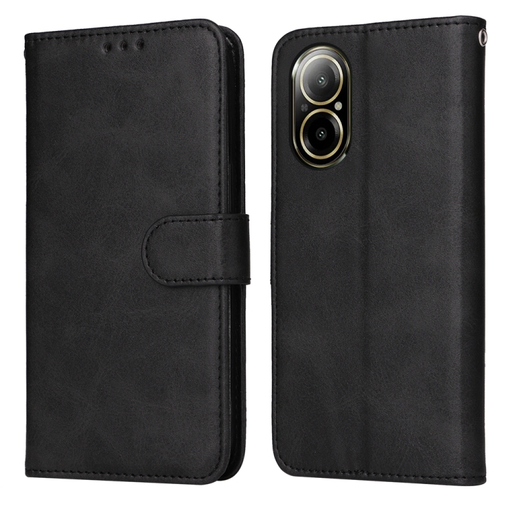 

For Realme C67 4G Global Classic Calf Texture Flip Leather Phone Case(Black)