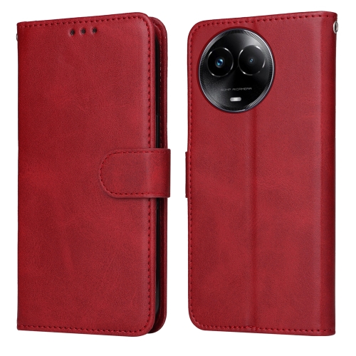 

For Realme C67 5G Global / 11 5G Taiwan Version Classic Calf Texture Flip Leather Phone Case(Red)