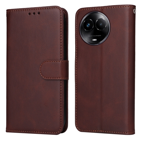 

For Realme C67 5G Global / 11 5G Taiwan Version Classic Calf Texture Flip Leather Phone Case(Brown)