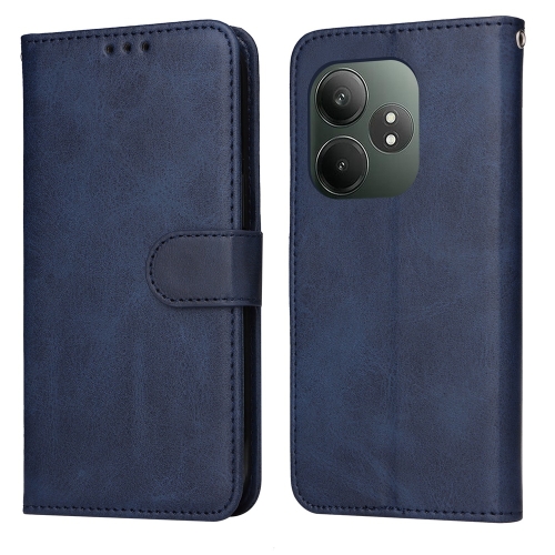 

For Realme GT 6 / GT Neo6 SE Classic Calf Texture Flip Leather Phone Case(Blue)