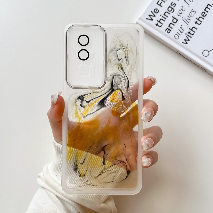 

For Xiaomi Redmi K60 Oil Painting Electroplating TPU Phone Case(White)