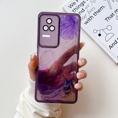 

For Xiaomi Redmi K50 Oil Painting Electroplating TPU Phone Case(Purple)