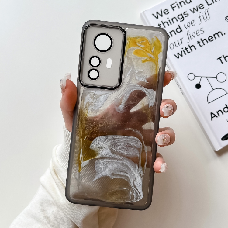 

For Xiaomi Redmi K50 Ultra Oil Painting Electroplating TPU Phone Case(Grey)