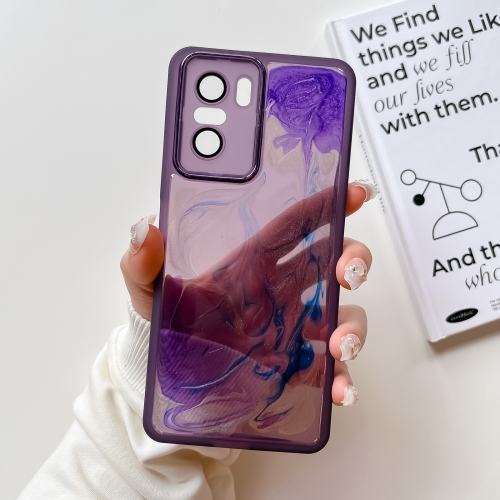 

For Xiaomi Redmi K40 Oil Painting Electroplating TPU Phone Case(Purple)