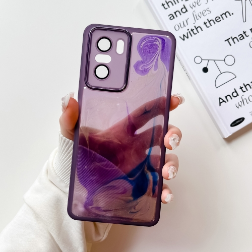 

For Xiaomi Redmi K40 Pro Oil Painting Electroplating TPU Phone Case(Purple)