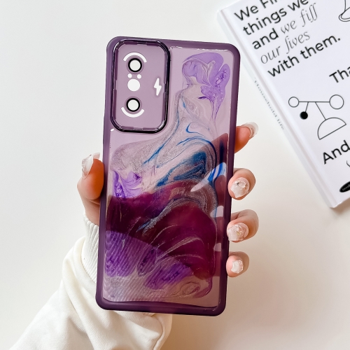 

For Xiaomi Redmi K40 Gaming Oil Painting Electroplating TPU Phone Case(Purple)