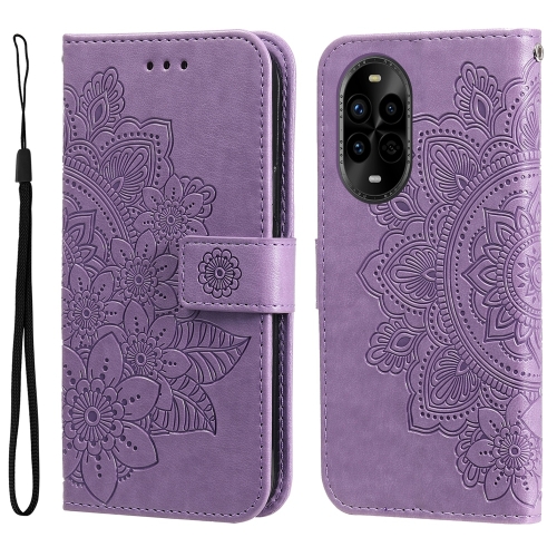 

For Huawei nova 13 Pro Seven-petal Flowers Embossing Leather Phone Case(Light Purple)