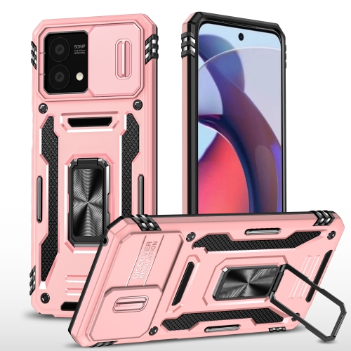 

For Motorola Moto G Stylus 2023 Armor PC + TPU Camera Shield Phone Case(Rose Gold)