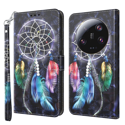

For Xiaomi 13 Ultra 3D Painted Pattern Leather Phone Case(Colorful Dreamcatcher)