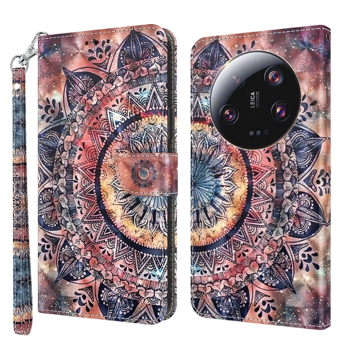 

For Xiaomi 13 Ultra 3D Painted Pattern Leather Phone Case(Colorful Mandala)