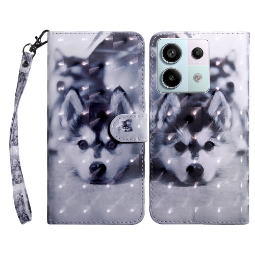 

For Xiaomi Redmi Note 13 Pro 5G 3D Painted Pattern Leather Phone Case(Husky)