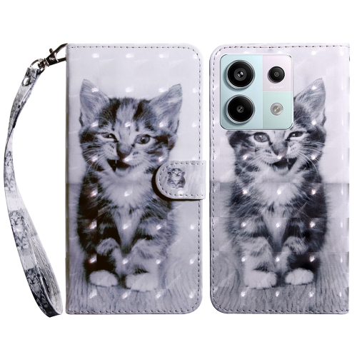 

For Xiaomi Redmi Note 13 Pro 5G 3D Painted Pattern Leather Phone Case(Smile Cat)