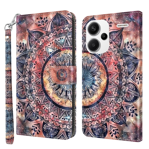 

For Xiaomi Redmi Note 13 Pro+ 3D Painted Pattern Leather Phone Case(Colorful Mandala)