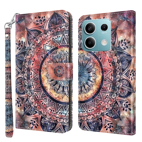 

For Xiaomi Redmi Note 13 5G 3D Painted Pattern Leather Phone Case(Colorful Mandala)