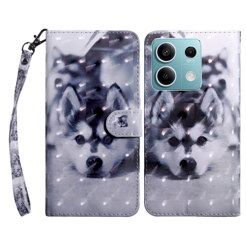 

For Xiaomi Redmi Note 13 5G 3D Painted Pattern Leather Phone Case(Husky)