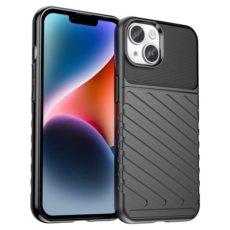 

For iPhone 15 Thunderbolt Shockproof TPU Phone Case(Black)