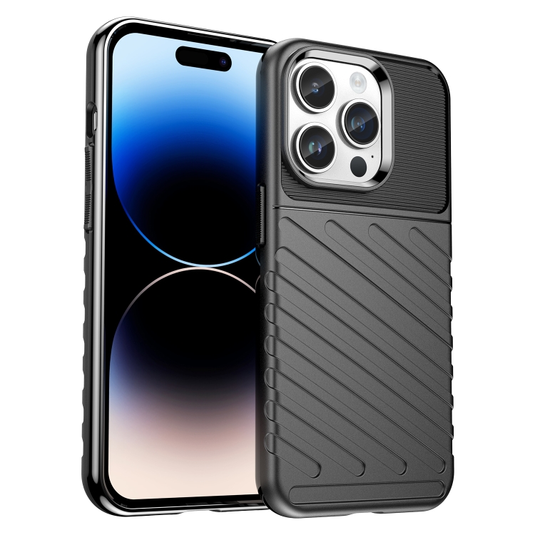 

For iPhone 15 Pro Thunderbolt Shockproof TPU Phone Case(Black)