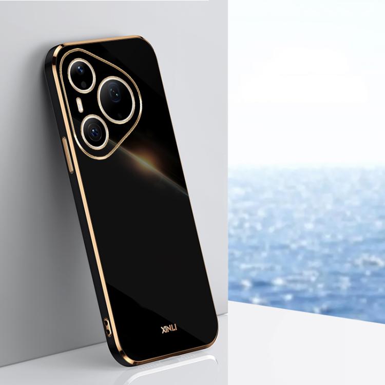 For Huawei Pura 90 Pro Max 5G XINLI Straight Edge 6D Electroplate TPU Phone Case(Black)