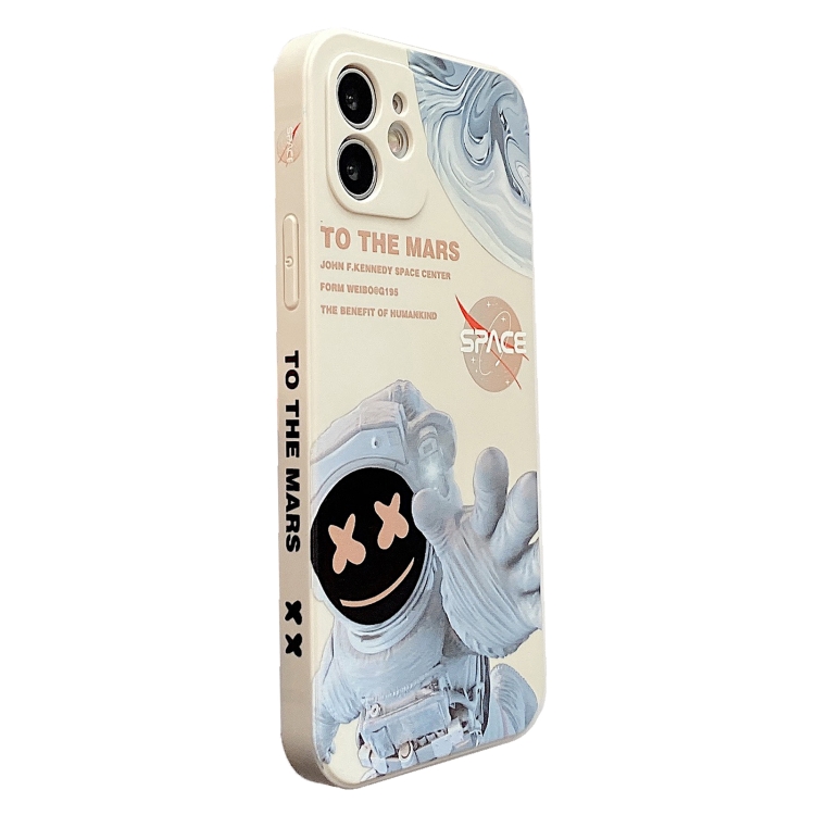 

For iPhone X Martian Astronaut Pattern Shockproof Phone Case(White)
