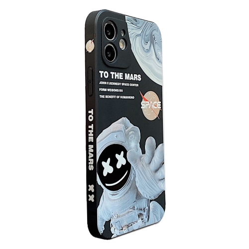 

For iPhone XS Martian Astronaut Pattern Shockproof Phone Case(Black)