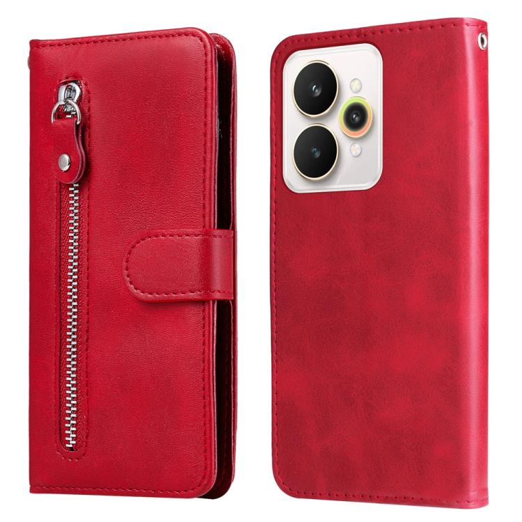 

For Realme 15 5G / Realme 15 Pro 5G Fashion Calf Texture Zipper Leather Phone Case(Red)
