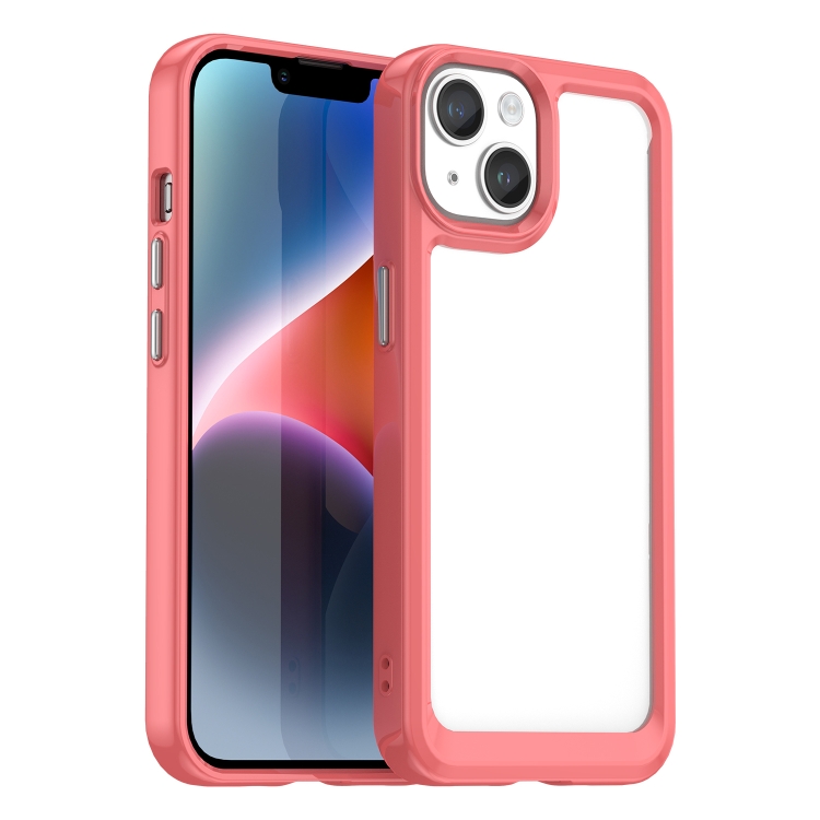 

For iPhone 15 Plus Colorful Series Acrylic + TPU Phone Case(Red)