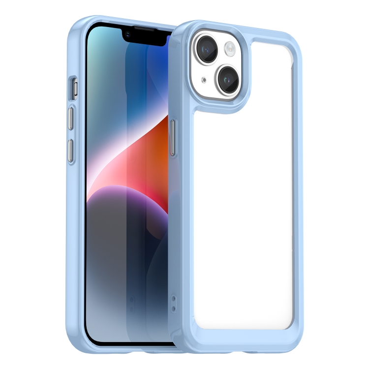

For iPhone 15 Plus Colorful Series Acrylic + TPU Phone Case(Blue)